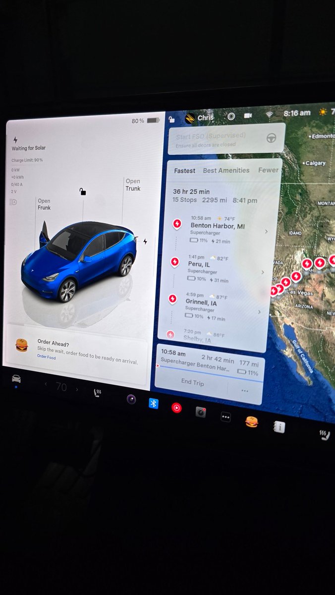 DirtyTesLa's tweet image. Cool that I can see the Tesla Diner menu in my Tesla and even see the movie selection from thousands of miles away