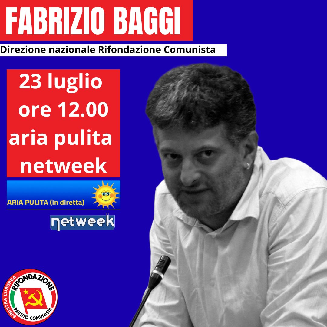 Fabrizio_Baggi's tweet image. 📺 Domani alle 12.00 sarò ospite di #AriaPulita, programma di approfondimento politico in onda sulle reti #Netweek. Si parlerà di #attualità e #politica.