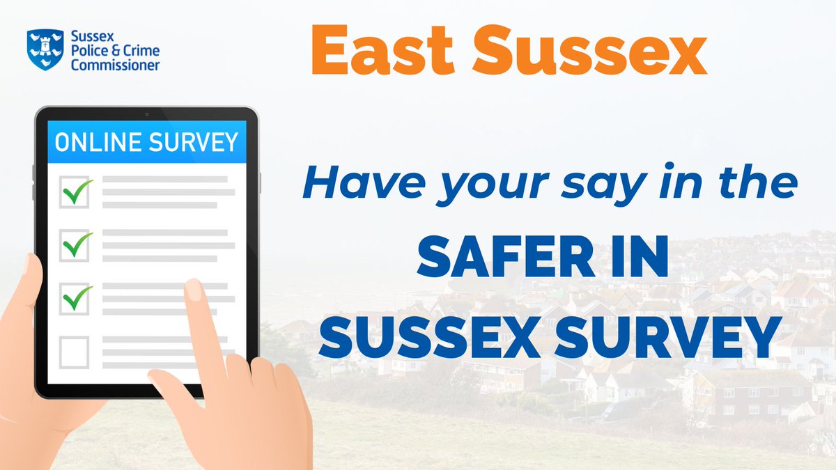 Have your say in <a href="/SussexPCC/">SussexPCC</a> Katy Bourne’s survey. Share if you’ve experienced crime and what would help you feel safer in your community.

This takes a few minutes to complete online, here: forms.office.com/e/iXZt8BCssv