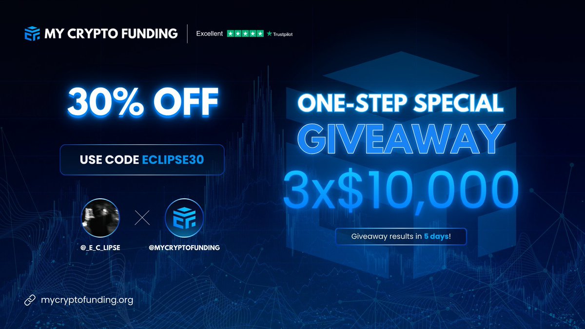 Eclipse Lab🧪 (@_e_c_lipse) on Twitter photo 🎉One-Step Special Giveaway🎉
Use code "ECLIPSE30" for 30% OFF
-Rules to Enter👇
1⃣Follow <a href="/_E_c_lipse/">Eclipse Lab🧪</a> <a href="/MyCryptoFunding/">My Crypto Funding</a>
2⃣Like♥️Retweet🔁
3⃣Engage with Quoted Tweet🚀
4⃣Tag 3 Traders & Mention your Favourite Instrument
5⃣MUST vote for MCF in this👇
thetrustedprop.com/prop-firm-awar… 🎉One-Step Special Giveaway🎉
Use code "ECLIPSE30" for 30% OFF
-Rules to Enter👇
1⃣Follow <a href="/_E_c_lipse/">Eclipse Lab🧪</a> <a href="/MyCryptoFunding/">My Crypto Funding</a>
2⃣Like♥️Retweet🔁
3⃣Engage with Quoted Tweet🚀
4⃣Tag 3 Traders & Mention your Favourite Instrument
5⃣MUST vote for MCF in this👇
thetrustedprop.com/prop-firm-awar…