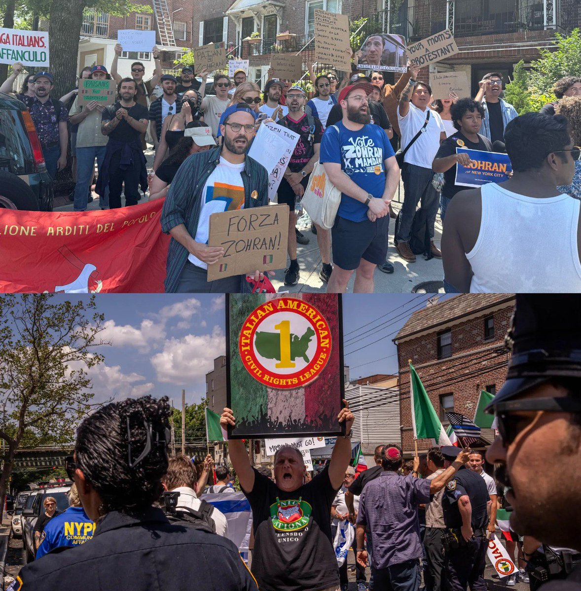 ultimora_pol's tweet image. 🇺🇸🇮🇹 #USA – La campagna elettorale per la corsa a sindaco di #NewYork si accende anche tra gli italo-americani: ieri nel Queens, davanti all’ufficio di Zohran #Mamdani, si sono confrontati sostenitori e oppositori del candidato democratico.
@ultimora_pol