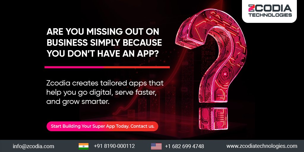 zcodia's tweet image. Is your business missing out without a digital presence?
Zcodia creates custom apps that help you grow faster, work smarter, and stay ahead.
📧 info@zcodia.com
🌐 zcodiatechnologies.com
#DigitalBusiness #ZcodiaTech #SmartApps #GoDigital #AppSolutions