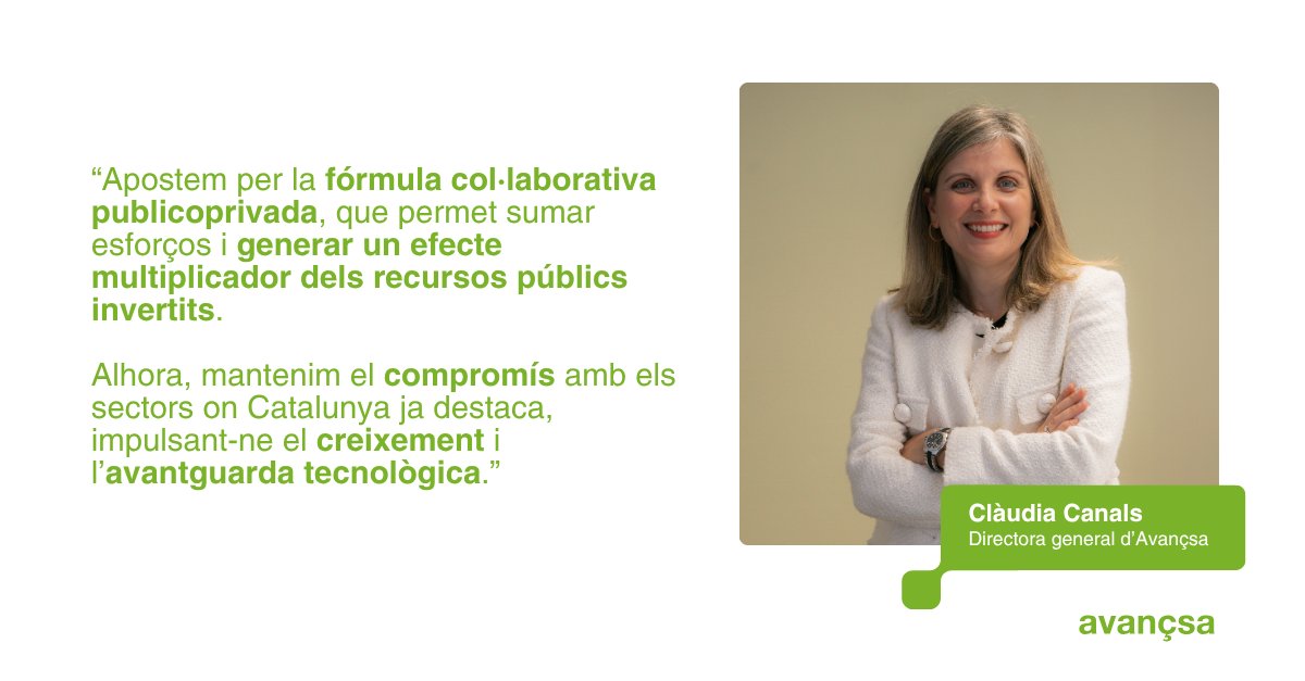Avançsa (@avancsa) on Twitter photo 💬 <a href="/CanalsClaudia/">Claudia Canals</a>, directora general d’#Avançsa fa balanç del 2024 amb la mirada posada al futur, on #Avançsa seguirà donant suport a projectes innovadors i estratègics que contribueixin a fer de Catalunya un referent en la nova era industrial europea 🚀
🔗avancsa.gencat.cat/web/.content/d… 💬 <a href="/CanalsClaudia/">Claudia Canals</a>, directora general d’#Avançsa fa balanç del 2024 amb la mirada posada al futur, on #Avançsa seguirà donant suport a projectes innovadors i estratègics que contribueixin a fer de Catalunya un referent en la nova era industrial europea 🚀
🔗avancsa.gencat.cat/web/.content/d…
