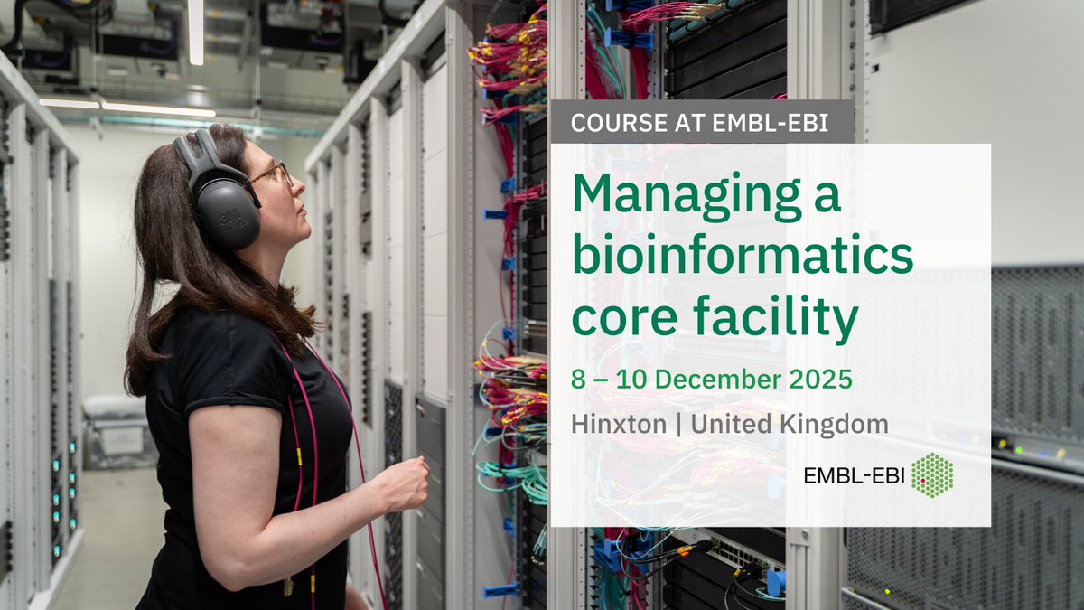 EBItraining's tweet image. Our 'Managing a bioinformatics core facility' workshop allows you to share experiences, discuss challenges, and strategise over the dynamic demands of the life science field.
Gain essential peer-to-peer and @emblebi expert advice. Apply by 17 August: ebi.ac.uk/training/event…