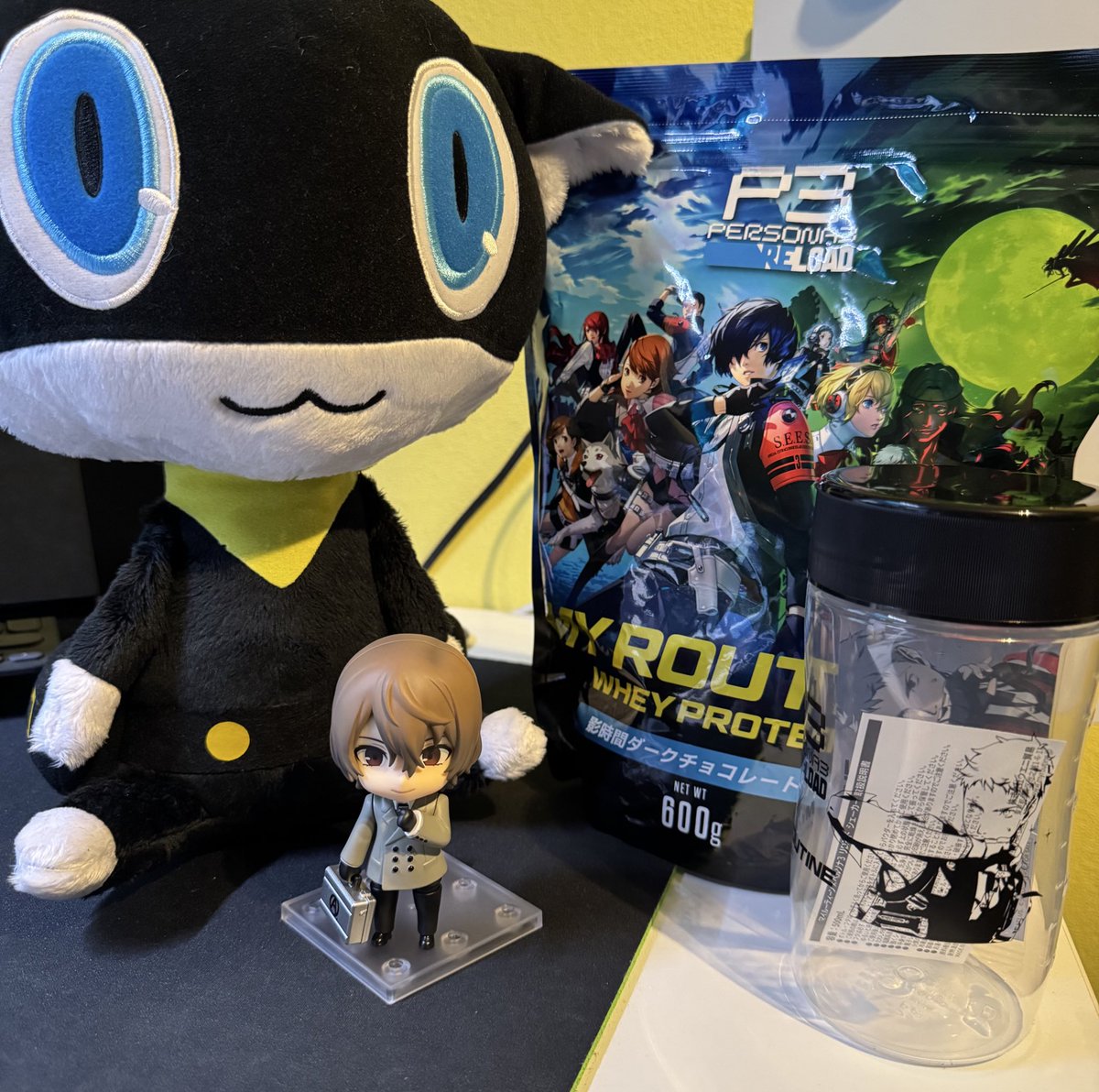 imported some Persona merch from Japan, including… Persona 3 Reload Akihiko protein😆