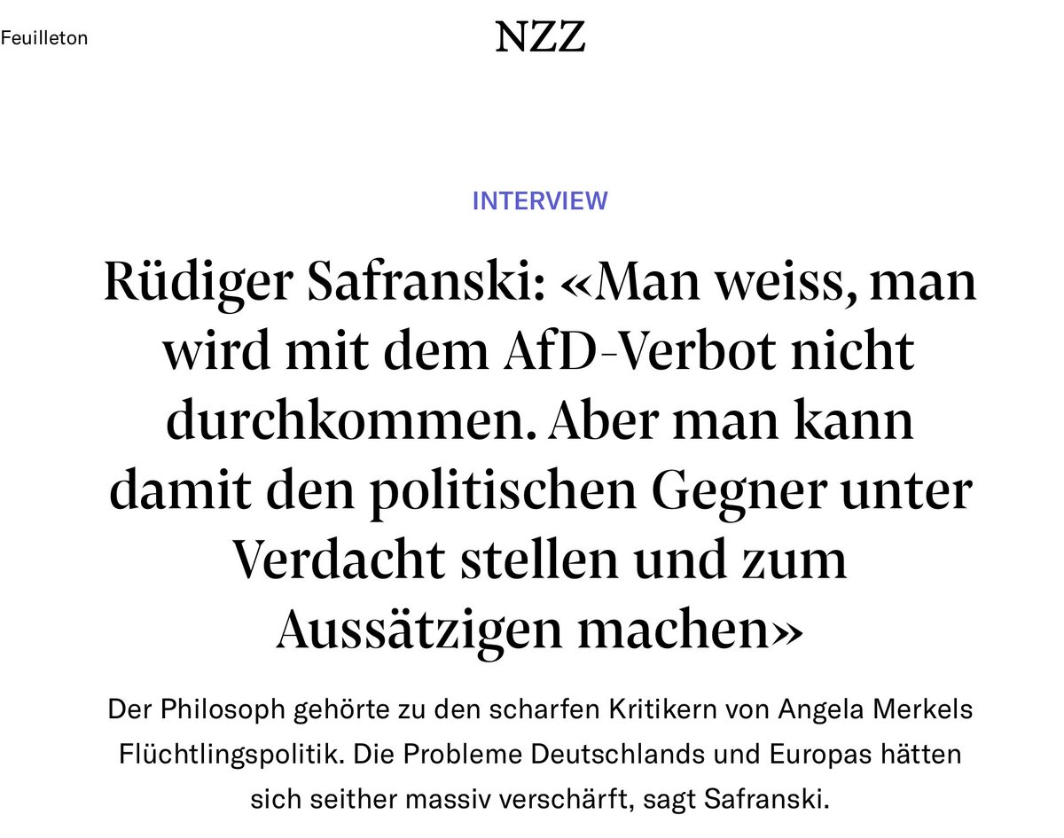 berthoppe's tweet image. Rüdiger Safranski soll ein sehr gebildeter Mann sein, kann aber merkwürdigerweise EU und #NATO nicht auseinanderhalten. Und fordert kaum verhohlen, die Balten und Polen mit Ernstfall #Russland auszuliefern, da für ja "eigentlich" keine Gefahr drohe.