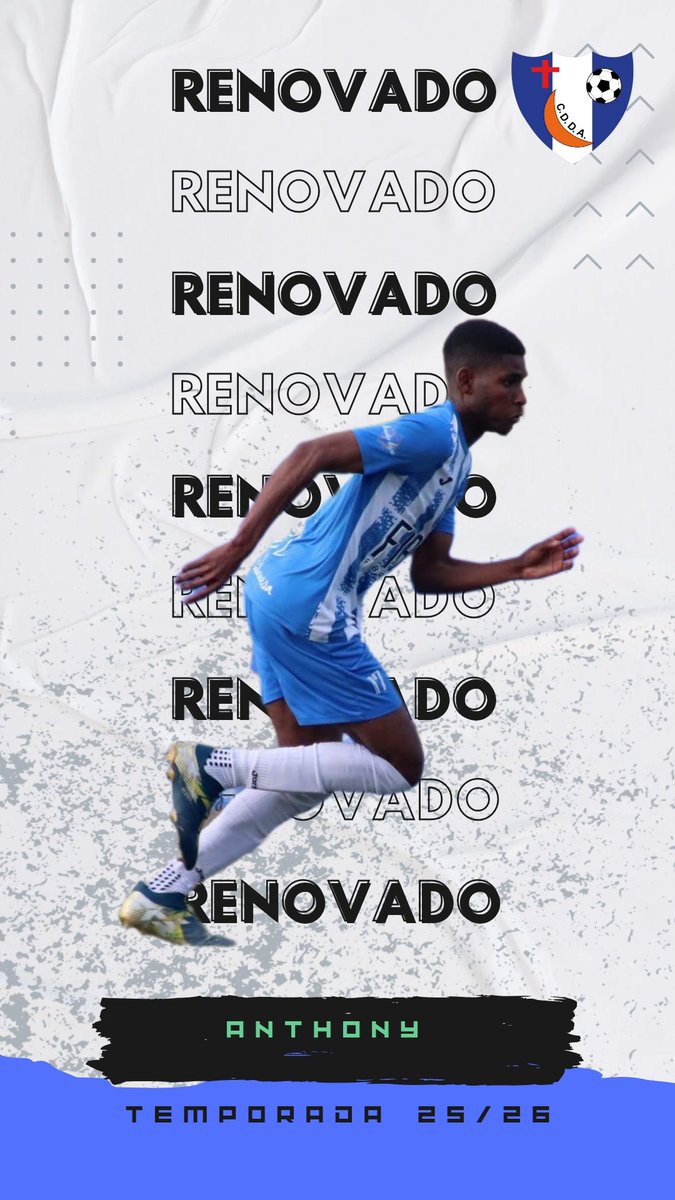 🔵⚪ 𝙍𝑬𝙉𝑶𝙑𝑨𝘿𝑶🔵⚪
            ꭺꮑꭲꮋꮎꮑꭹ
Una nueva temporada volveremos a disfrutar del fútbol de Anthony.
¡Seguimos avanzando juntos! 💪