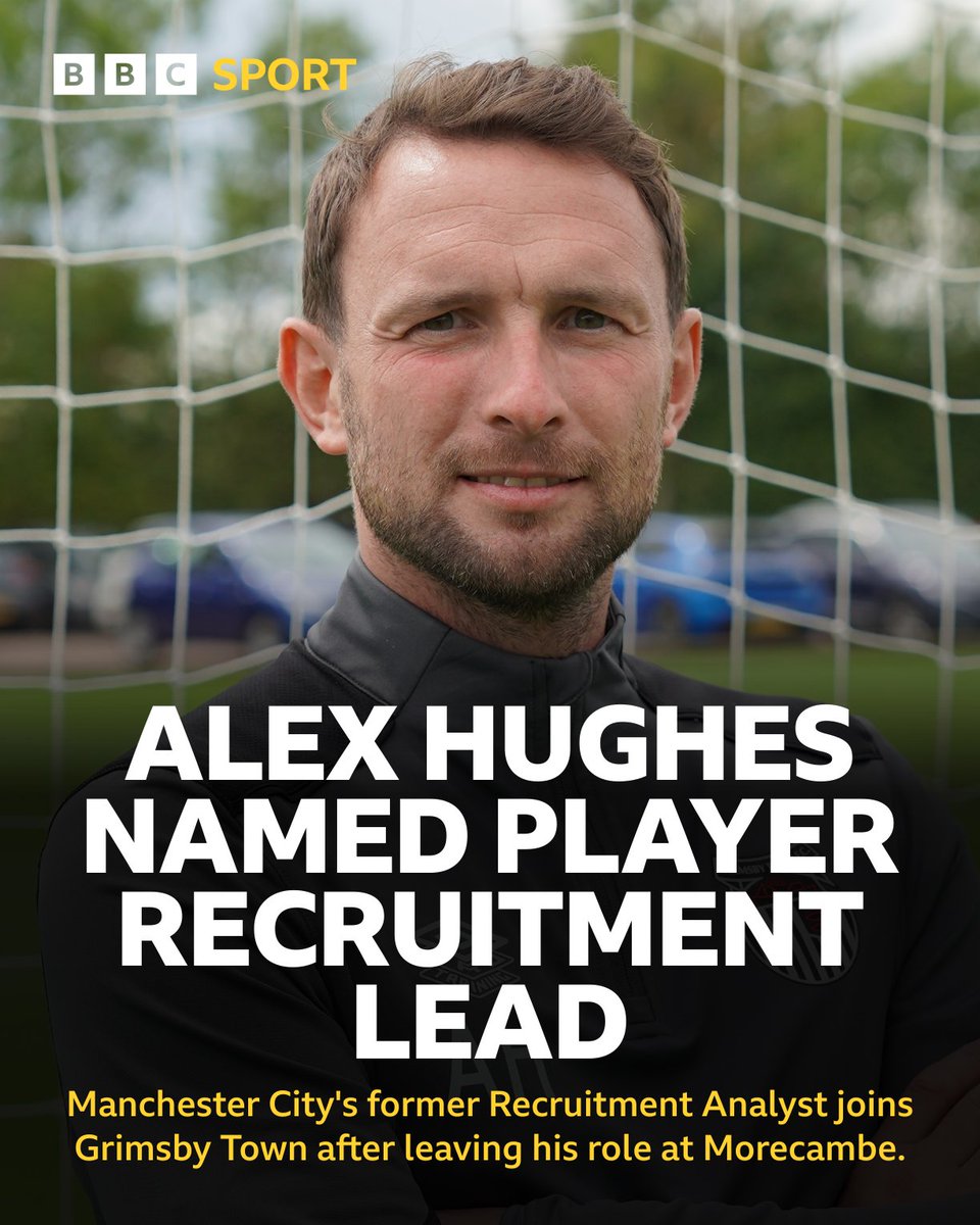 HumbersideSport's tweet image. π¨ GRIMSBY TOWN NEWS π¨
β½ @officialgtfc have appointed Alex Hughes as the club's new Player Recruitment Lead following his departure from Morecambe.
π» @RadioHumberside comes live from Blundell Park from 18:00: bbc.in/2ucPris
#GTFC | #UTM | #BBCFootball
