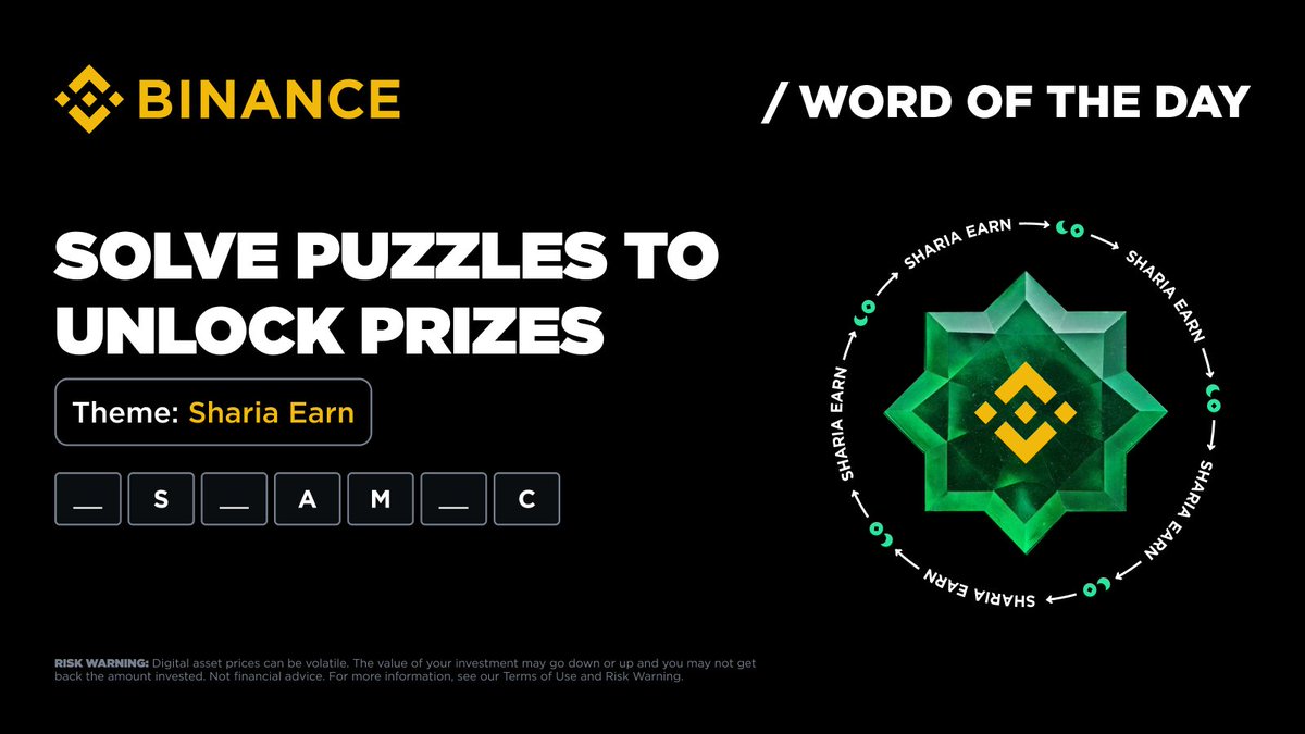 BinancePk's tweet image. Guess the word. 💰 Win Binance Points!

Word of the Day is back — and this time, with 800,000 Binance Points up for grabs!

This week’s theme: Sharia Earn.

Learn, play, and redeem rewards like USDC fee vouchers. 👀

Start now 👉 shorturl.at/u6vmE