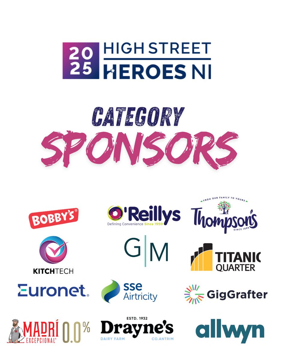 RetailNI (@retail_ni) on Twitter photo Delighted to announce the Category Sponsors for High Street Heroes 2025 <a href="/BobbysFoods/">Bobby's Foods</a> O'Reilly Wholesale <a href="/PunjanaTea/">Thompson's Family Tea</a> <a href="/TechKitch/">KitchTech</a> GM Marketing <a href="/TitanicQuarter/">Titanic Quarter</a> Euronet <a href="/sseairtricity/">SSE Airtricity</a> <a href="/GigGrafter/">Gig Grafter</a> <a href="/MolsonCoors/">Molson Coors Beverage Company</a> <a href="/draynesfarm/">Draynes Farm</a> <a href="/allwynuk/">allwynuk</a>
If you haven't voted then go to Delighted to announce the Category Sponsors for High Street Heroes 2025 <a href="/BobbysFoods/">Bobby's Foods</a> O'Reilly Wholesale <a href="/PunjanaTea/">Thompson's Family Tea</a> <a href="/TechKitch/">KitchTech</a> GM Marketing <a href="/TitanicQuarter/">Titanic Quarter</a> Euronet <a href="/sseairtricity/">SSE Airtricity</a> <a href="/GigGrafter/">Gig Grafter</a> <a href="/MolsonCoors/">Molson Coors Beverage Company</a> <a href="/draynesfarm/">Draynes Farm</a> <a href="/allwynuk/">allwynuk</a>
If you haven't voted then go to