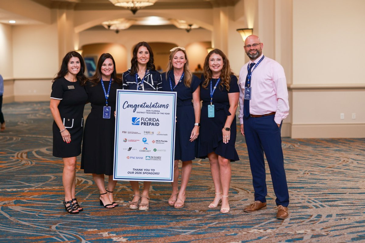 EducationFL's tweet image. We would like to extend our sincerest thanks to our lead sponsor @FloridaPrepaid for their continued support of the Florida Teacher of the Year program. Your sponsorship made the 2026 Gala one we will never forget! #FLTOY2026 #FloridaTeachersLead