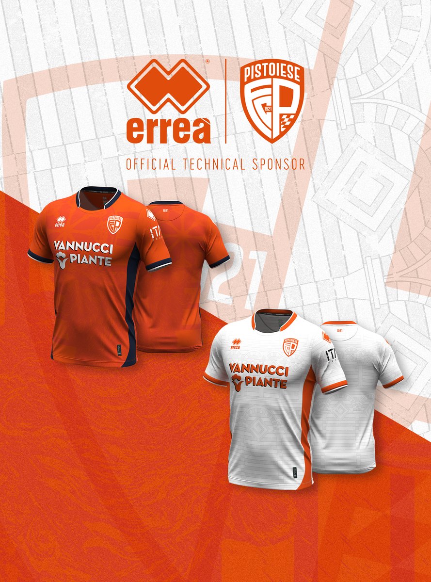 Storia e appartenenza, da indossare con orgoglio.
Presentati i kit Home e Away della FC Pistoiese!

Arancione iconico, accenti blu e bianchi nella maglia Home.

Bianca, finiture arancioni per la maglia Away.

Più di una maglia. Un omaggio alle origini.

#ErreàSport