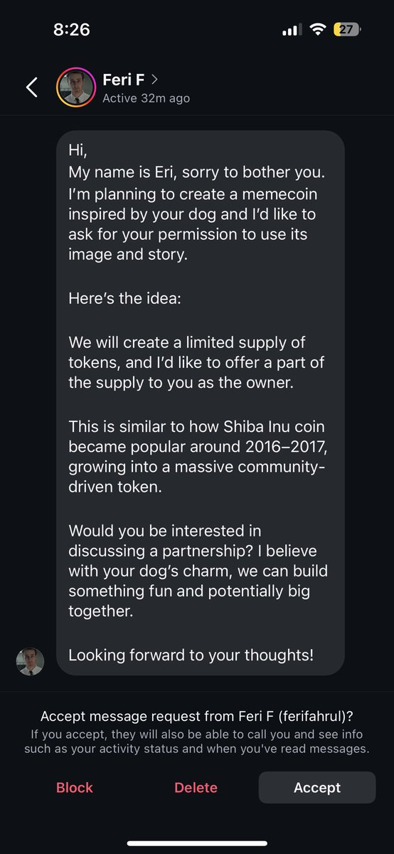 nonplayablecin's tweet image. memecoin szn incoming, theyve found my dogs instagram and are spamming me to launch a token of her