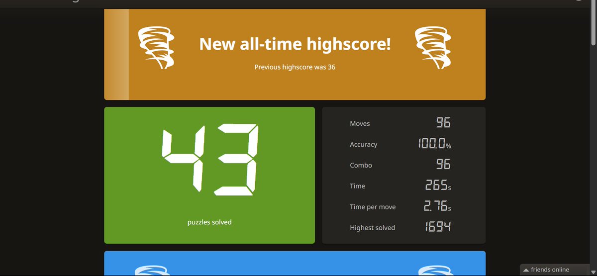 kamlesh76879076's tweet image. Chess grind never stops.
New all time high.
#puzzlestorm #lichess