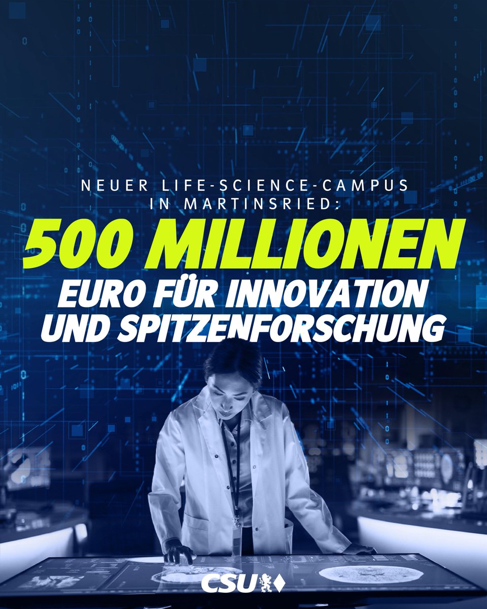 Markus_Soeder's tweet image. Bayern ist eine führende Hightech-Region in Europa. Heute war dazu ein weiterer Meilenstein im Kabinett: Wir starten Europas stärksten Life-Science-Campus in Martinsried bei München gemeinsam mit der Max-Planck-Gesellschaft. Das ist zentral für den Pharma- und Medizinstandort…