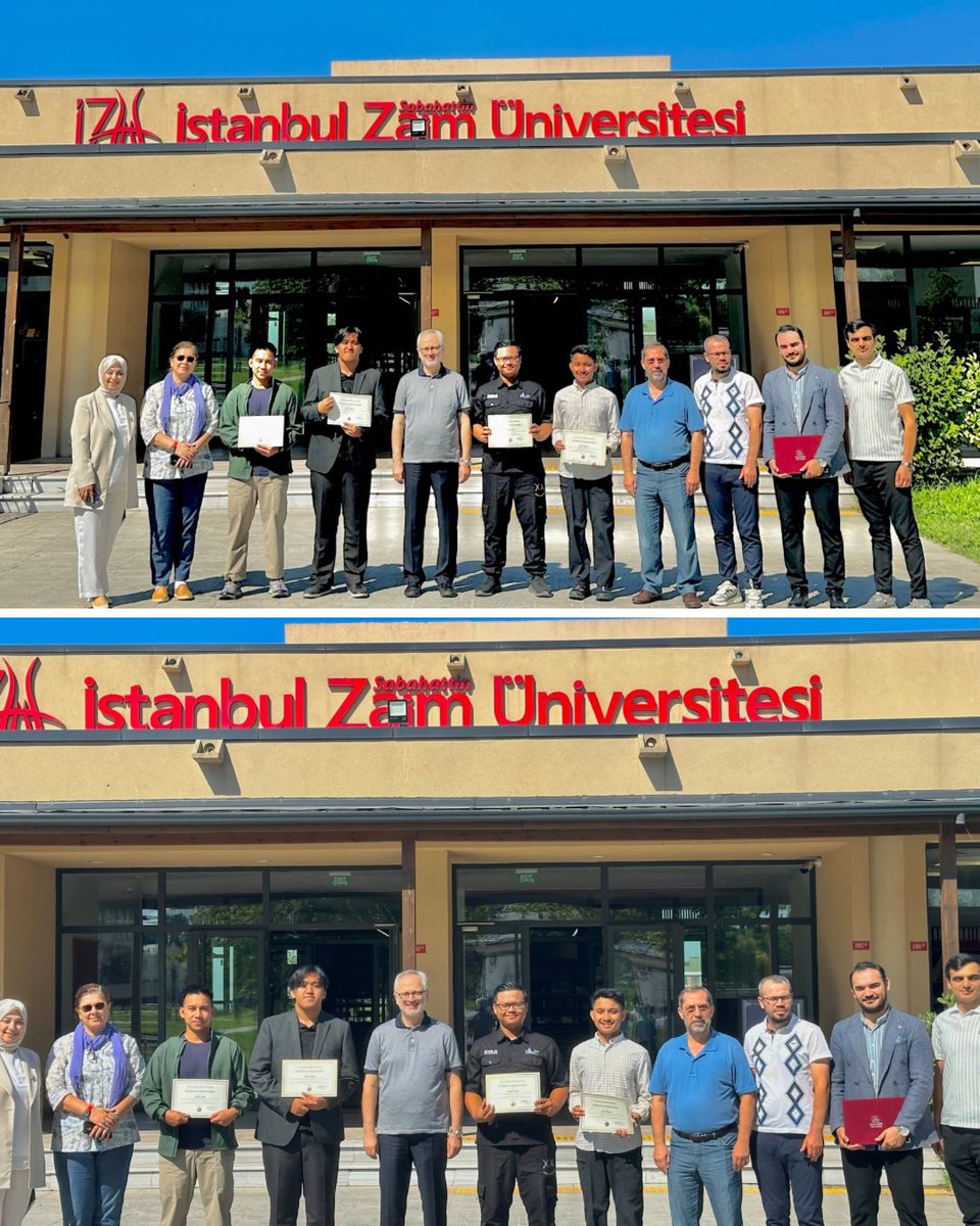 🇧🇳 We would like to extend our heartfelt gratitude to our students from Brunei who successfully completed their 2-month internship at IZU! 
Certificates were proudly presented to them by our Vice Rector, İsmail Küçük, during a special ceremony.