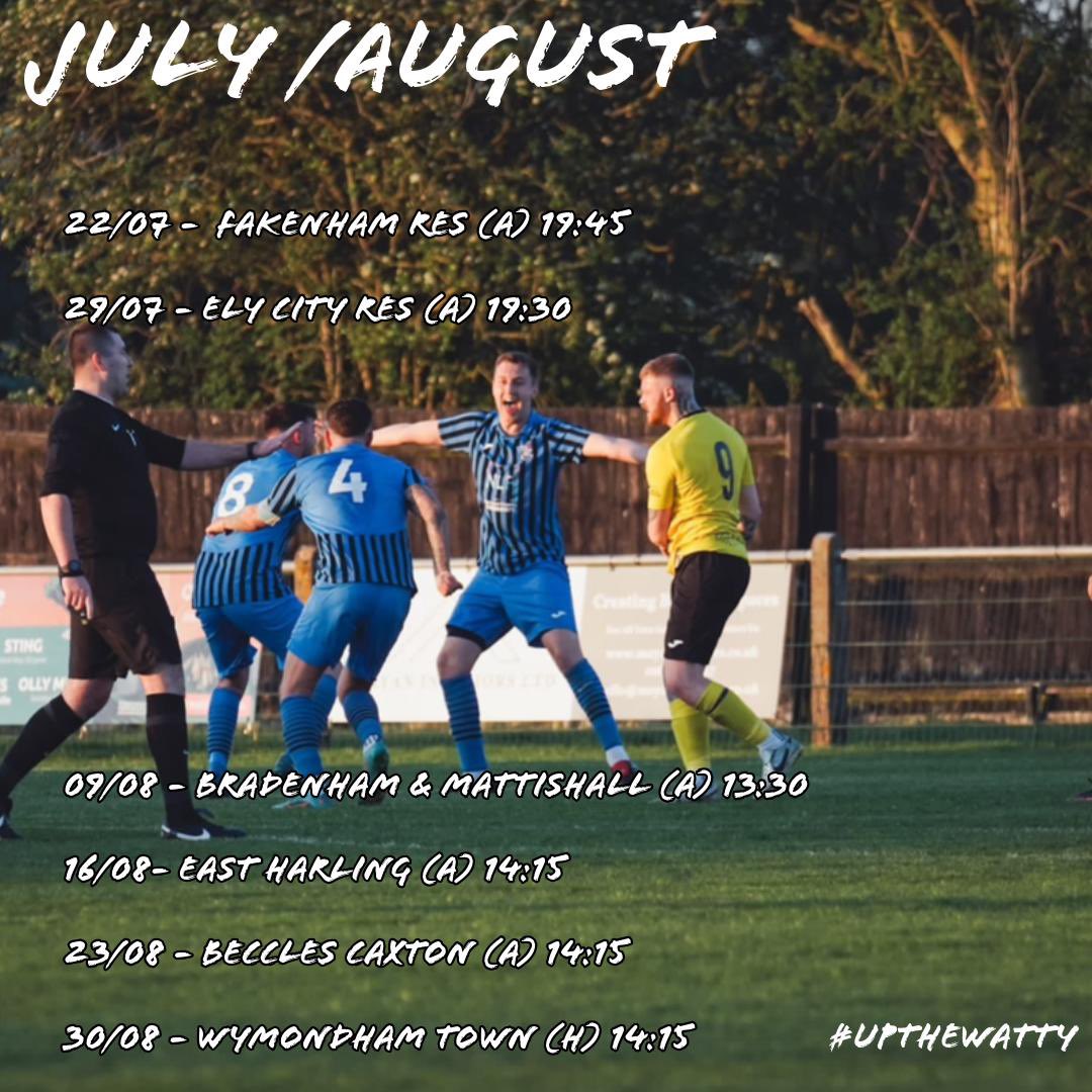 WSSFC1's tweet image. Pre season continues tonight as we take the trip over to Fakenham for a 19:45 KO
We now have our first 4 league matches that gets under way in just over two weeks.