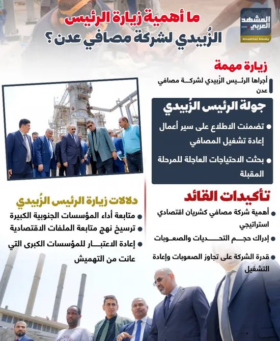 ما أهمية زيارة #الرئيس_الزُبيدي لشركة #مصافي_عدن؟ (إنفوجراف) 

#المشهد_الجنوبي 
#المشهد_العربي
