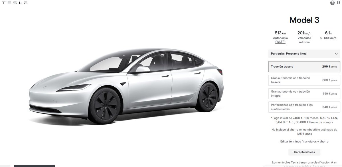 BastianBraun121's tweet image. 🚨 BREAKING: Tesla Model 3 in Spain for €25,000!
Local incentives + Tesla Boost Program.
List: €35,000, now €25,000!
Order by Sep 30 for delivery!
