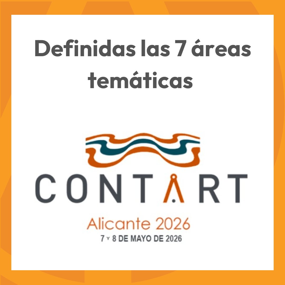 🔶 Ya se han definido las 7 áreas temáticas de CONTART 2026 Alicante, que se celebrará del 7 al 9 de mayo de 2026.
🗓️ El plazo para el envío de resúmenes de comunicaciones comenzará el 13 de noviembre.

📎 contart.es

#CONTART2026  #COATAlicante #ConectAT #Alicante