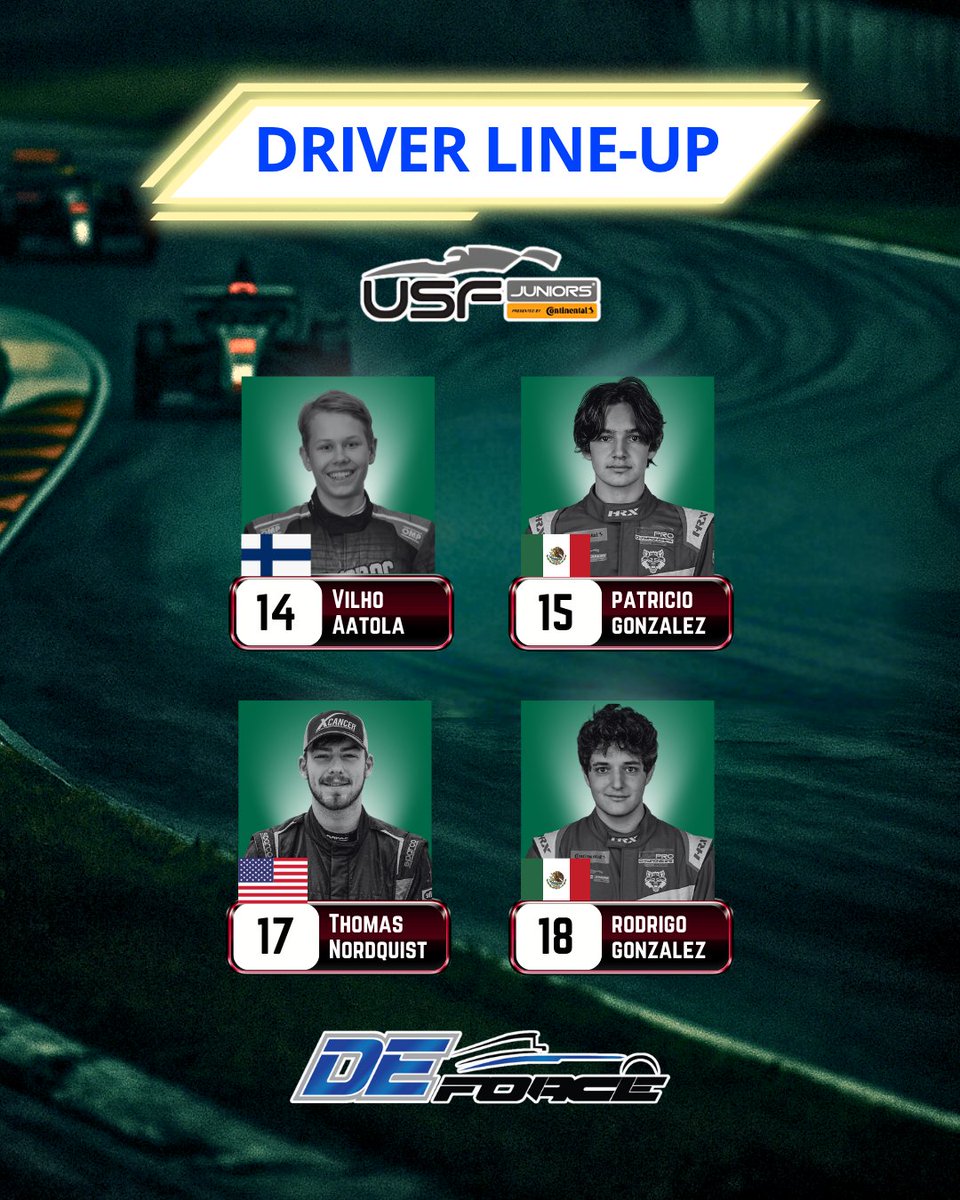 DEForceRacing's tweet photo. Back to Road America! 🇺🇸
This time, it’s all about our USF Juniors. From test sessions to triple-header racing, they’re ready to take on one of the most iconic tracks.
Let’s Bring #DEForce! 💪
#BringDEForce | #DEForceRacing | #USFJuniors | #RoadAmerica | #RaceWeekend | #PPP | #FastKart
@patogonzgue @thomasnordquist93 @rodrigogonzalez_racing @vilhoaatolaracing