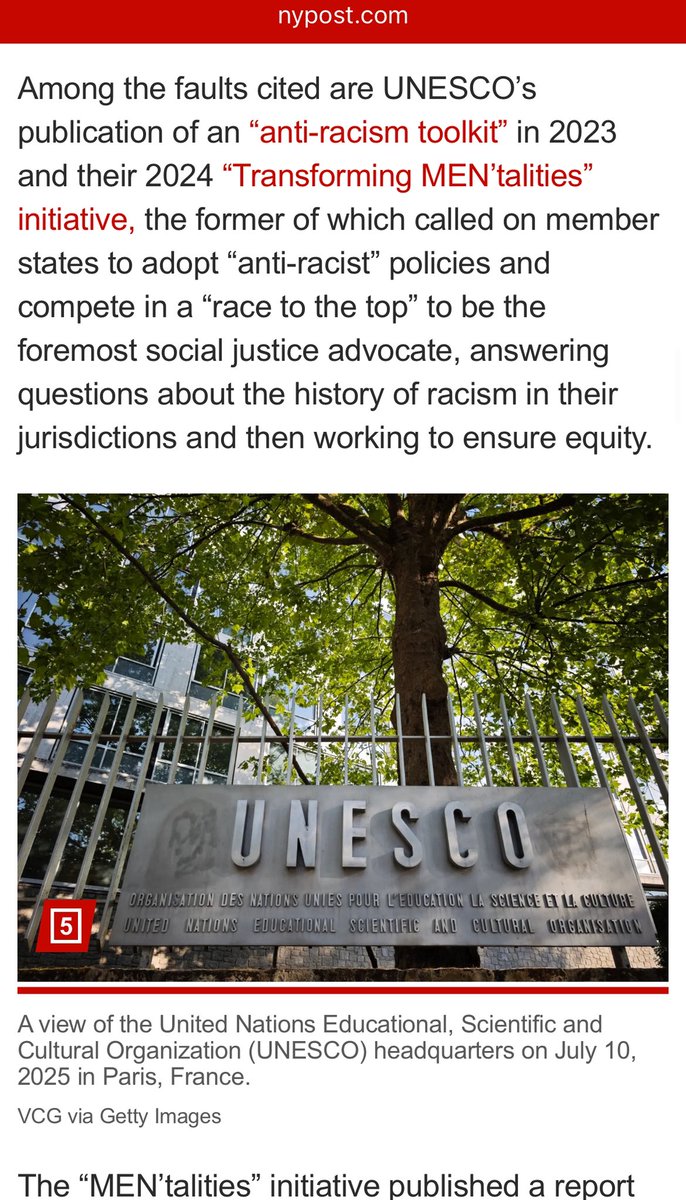 EVKontorovich's tweet image. BREAKING: @nypost reports U.S. is quitting @UNESCO for its relentless promotion of woke, racialist, progressive, and antisemitic policies. I called out many of the same examples in a @WSJ oped (on right) a few months ago…