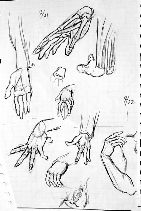 昨日のと今日の👋 