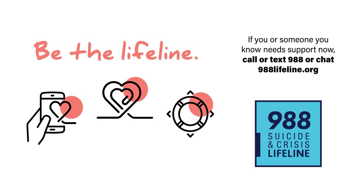 Is someone you know in crisis? Stay with them until you can get help. Call, text, or chat 988. #988lifeline