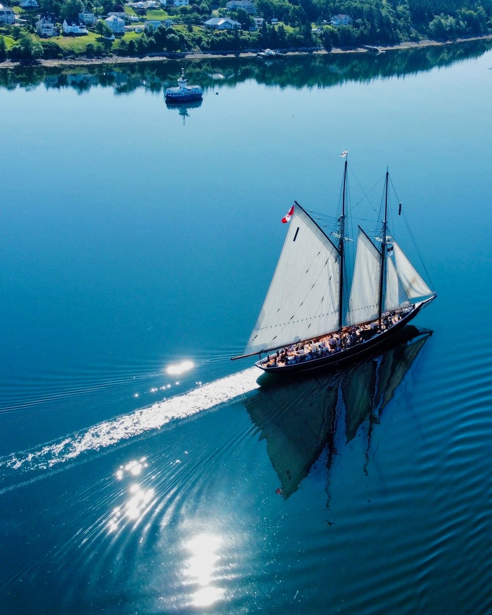 SailBluenoseII's tweet image. A few times per season, the conditions are just right and we can set sail in the inner Lunenburg Harbour.
It's quite the spectacle for both passengers and those on shore.