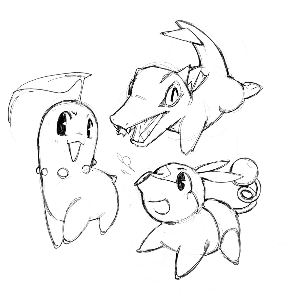 zewbee's tweet image. doodled the guys while waiting for pokemon presents