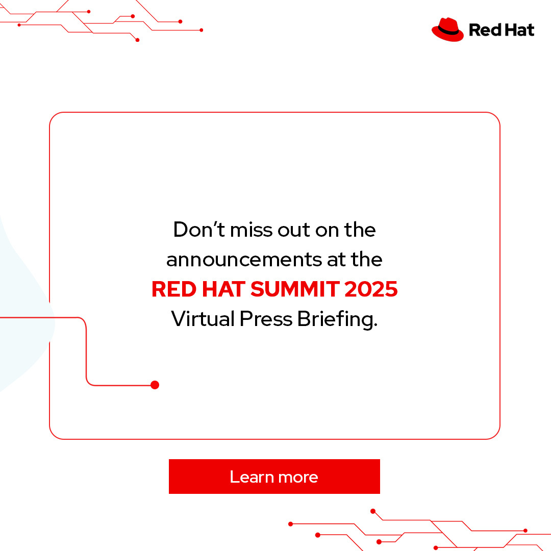 With hybrid cloud at the core of our platform strategy, Red Hat remains a trusted partner for South Asian enterprises as they advance their AI transformation journeys. Learn more about our announcements at the Red Hat Summit 2025 Virtual Press Briefing: bit.ly/44aEUX5