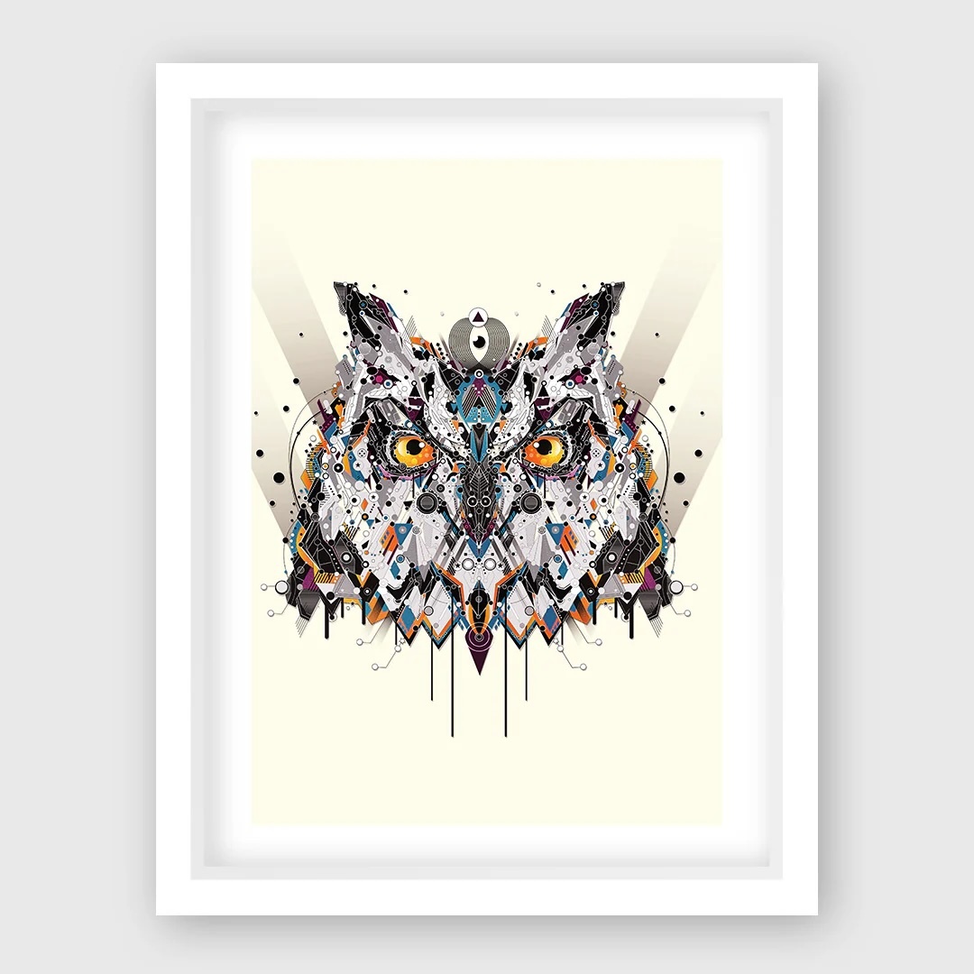bring the wild home with @iamyoaz's “ornament dog” and “circuit owl," ready to add bold energy to your walls.⁠ 

20% of all proceeds sitewide go to <a href="/austinpetsalive/">Austin Pets Alive!</a> to support animals affected by recent floods. 🐾⁠ ⁠
⁠
shop the grr animals collection. 
moonlightartscollective.com/collections/gr…