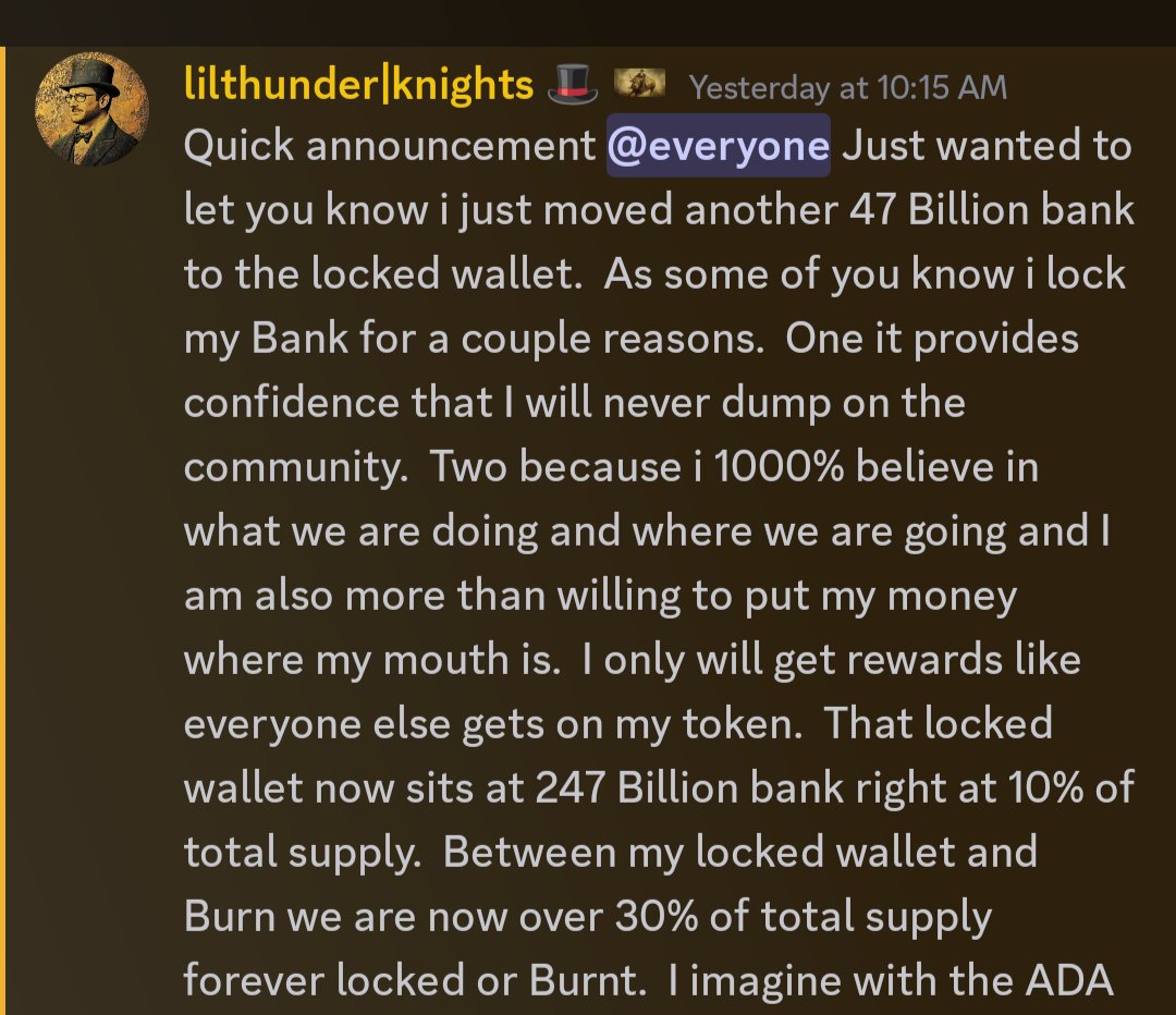 BankerLabs's tweet image. Good morning Bankers!
Another 47 billion $BANK has been locked forever.
30% of supply out of circulation.
Look for the founders who buy into their own projects proudly and publicly. If they aren't personally invested then why should you be?