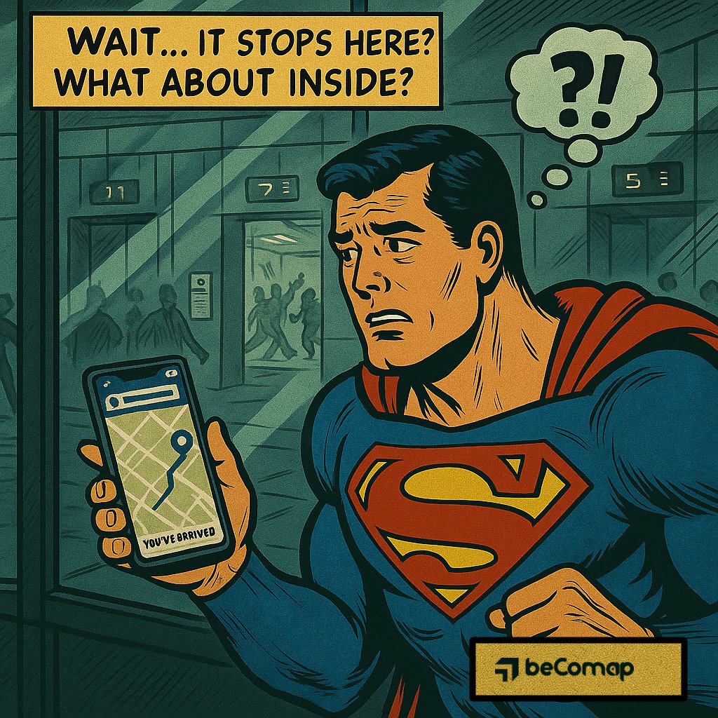 beco_map's tweet image. 𝗘𝘃𝗲𝗻 𝗵𝗲𝗿𝗼𝗲𝘀 𝗴𝗲𝘁 𝗹𝗼𝘀𝘁 𝗮𝘁 “𝗬𝗼𝘂’𝘃𝗲 𝗮𝗿𝗿𝗶𝘃𝗲𝗱.”

That’s why indoor navigation needs a superpower.
With beComap, go beyond the entrance straight to the right floor, right room
becomap.com
#IndoorNavigation #beComap #SmartMaps #DigitalWayfinding