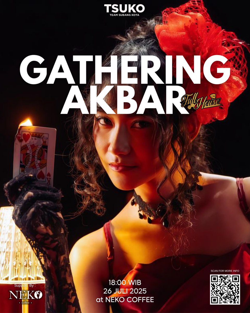 🚨🚨🚨🚨🚨🚨🚨🚨🚨🚨

*COME AND JOIN US*

```GATHERING AKBAR JULI``

📆 *SABTU, 26 JULI 2025.*
⏰ *OPEN GATE 18.00 WIB*
💰 *HTM : 15K / Orang*
📍 *Neko Coffee*
maps.app.goo.gl/duHzp62xxVJQu8…

*_Ajak temannya yang belum tau komunitas Fans JKT48 Subang ini, sampai jumpa._*