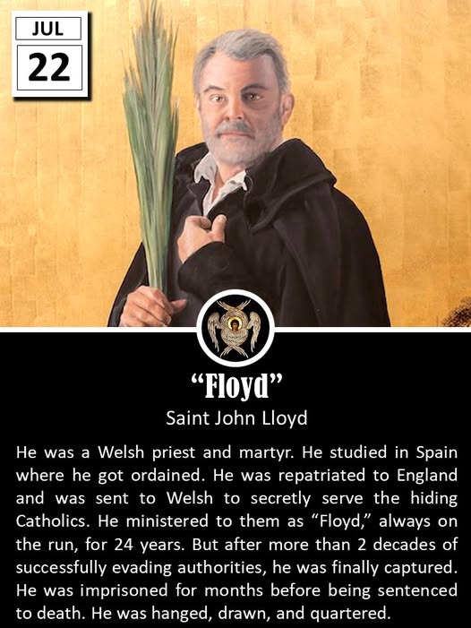 father_rmv's tweet image. Saint John Lloyd was a Welsh Catholic priest and martyr whose life and sacrifice exemplify unwavering dedication to his faith during a time of intense religious persecution in 17th-century Britain. Born around 1630 in Breconshire, Wales, little is known about his early life…