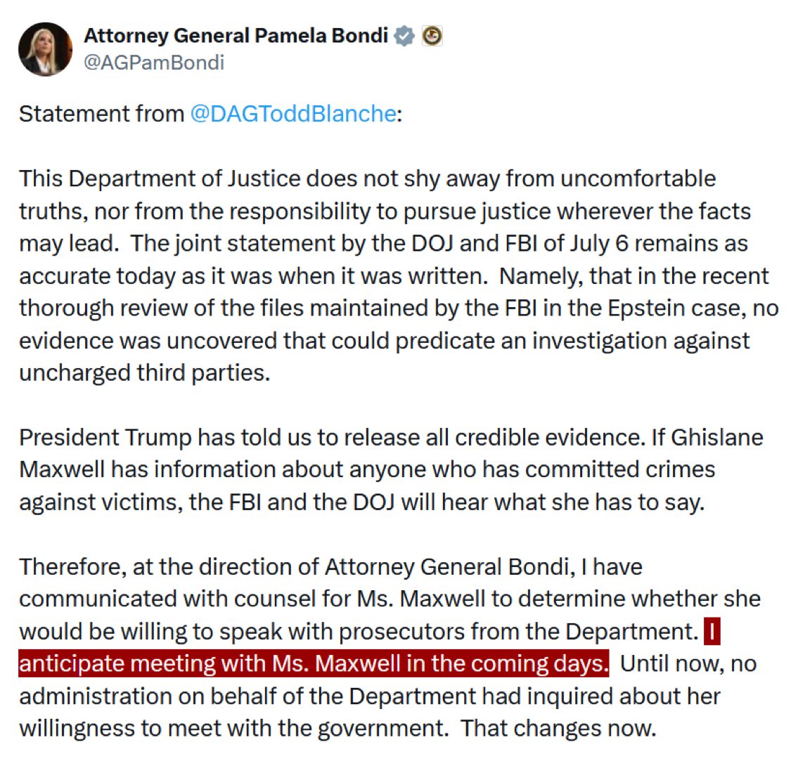 GrahamAllen_1's tweet image. U.S. Deputy Attorney General Todd Blanche to meet with Ghislaine Maxwell regarding Epstein files.