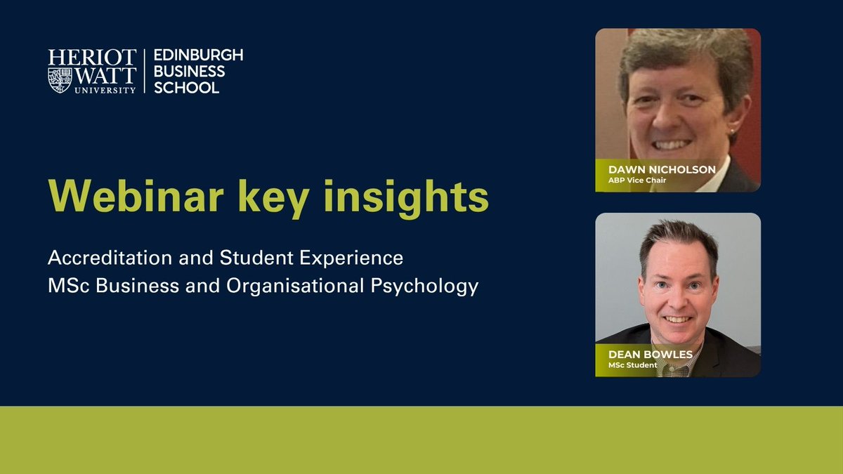 🎓 Missed our Accreditation &amp; Student Experience webinar for the MSc Business and Organisational Psychology? 

Here are key takeaways from Dr Dawn Nicholson (ABP) and current MSc student Dean Bowles.👇