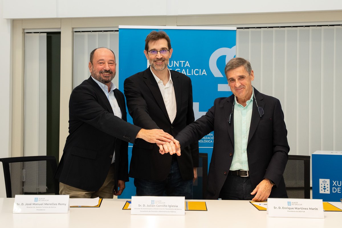 Impulso del modelo de Destinos Turísticos Inteligentes en Galicia gracias al protocolo de colaboración suscrito hoy entre <a href="/SEGITTUR/">SEGITTUR</a> y la <a href="/Xunta/">Xunta de Galicia</a> que prevé: 
🤲Cooperación
🧠Incorporación Galicia al SIT 
 📚Formación 
📢Difusión 

Más info: goo.su/GGzeP