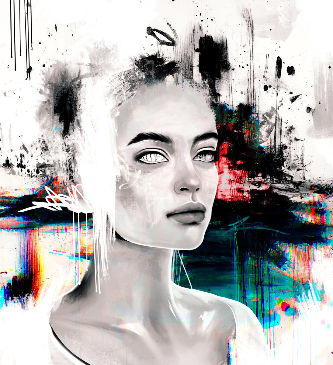 ElaginaOlesia's tweet image. GM art lover❤️
Halo//Error
1\1 ~ 135 tez
She's looking through the noise.
Her gaze is not directed at you, but through you.
In the background, there's a glitch, like a reflection of the world around her: layers of the present and remnants of the past.
The halo above her head…