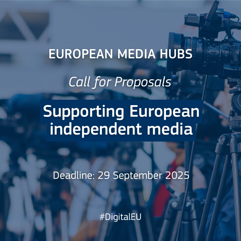 DigitalEU's tweet photo. 🎙️Are you an independent journalist in the EU? This opportunity is for you!

New call for proposals to support independent media reporting on EU affairs, with a focus on producing and curating news &amp; factual programming, to start in early 2026.
 
📅 Apply by 29 September 2025 ↓