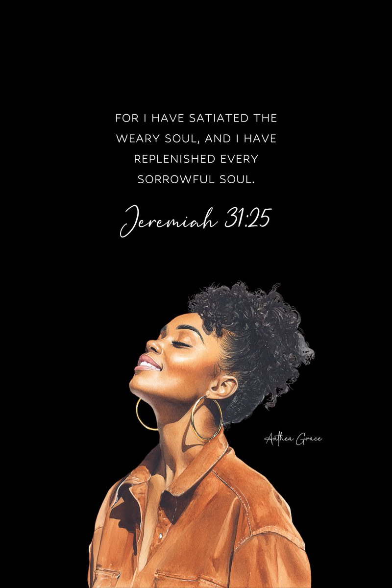 anthea_grace's tweet image. This was the @YouVersion verse for yesterday. I found it so powerful and prophetic.
I pray that every weary soul would be satisfied and every sorrowful soul would be replenished in Jesus’ name. Amen 🙏💖
