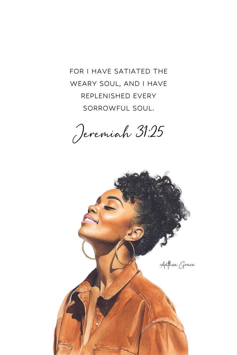 anthea_grace's tweet image. This was the @YouVersion verse for yesterday. I found it so powerful and prophetic.
I pray that every weary soul would be satisfied and every sorrowful soul would be replenished in Jesus’ name. Amen 🙏💖