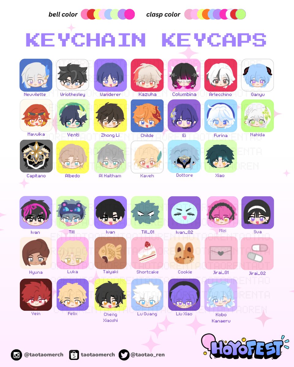Hope I can make more in the future TT this is the best that I can do now (I am also using these on my own keyboard waaaah)

#HoYoFESTID #HoYoFEST2025Catalog #HoYoFEST2025artistalley