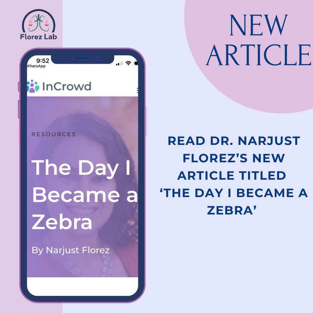 Florez_Lab's tweet image. The Day I Became a Zebra” - a powerful new piece by @NarjustFlorezMD
From physician to patient. From being dismissed as “anxious” to facing a rare diagnosis.
Read her story on medical bias, resilience, & rare disease
🔗 incrowdnow.com/resources/the-…
#ZebraStrong #RareDisease
