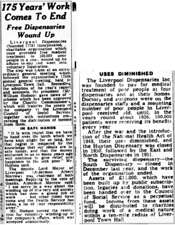 Liverpool1207's tweet image. Liverpool Dispensaries first came into being in 1778, the physicians being; Dr Jonathan Binns, Dr James Worthington, and Dr James Currie.
Finally entered into voluntary liquidation on 22nd July 1953