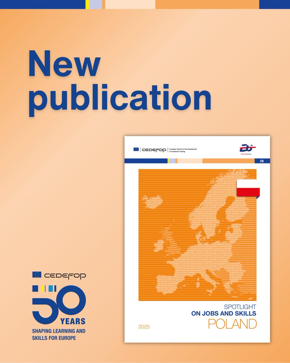 What trends are shaping Poland’s labour market?🇵🇱 
Cedefop’s latest #Spotlight highlights national shifts, future #skills demand &amp; #digitalgaps  based on our #SkillsIntelligence data 📊
🔗Read more: cedefop.europa.eu/en/publication… 
#Cedefop50 #VET #Poland #SkillsForecast