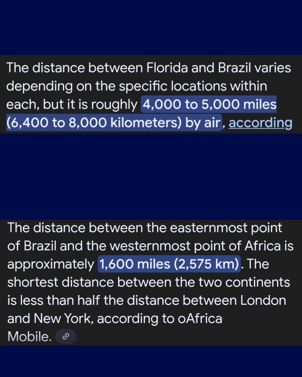 QuantumAlteredX's tweet image. Fun alternate timeline knowledge
Brazil is 300% farther away from Florida than it is from Africa.