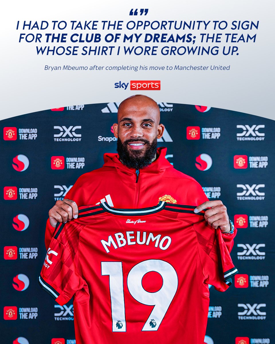 SkySports's tweet image. Bryan Mbeumo had this to say after becoming a Manchester United player 🔴