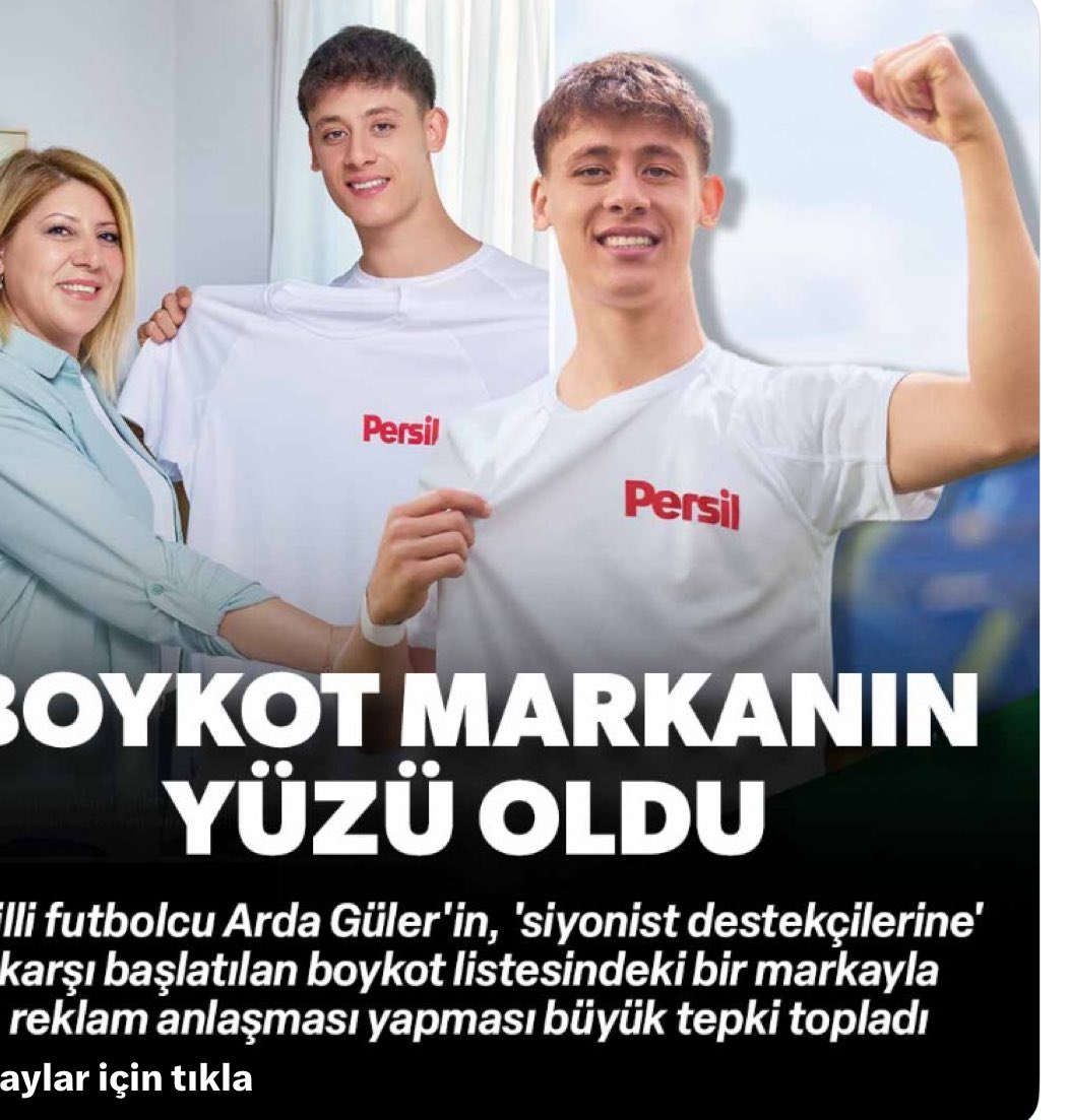 Sana Yakışmadı be yiğidim

Arda Güler, terör devleti İsrail'e desteğinden dolayı boykot edilen Persil'in reklam yüzü oldu.